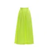 Clothes By Locker Room Women's High-waisted Neon Green Maxi Skirt With Elastic Waistband In Green