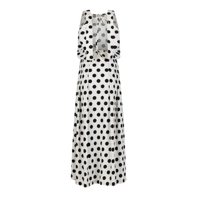 Clothes By Locker Room Women's Open-back Polka Dot Maxi Dress In White