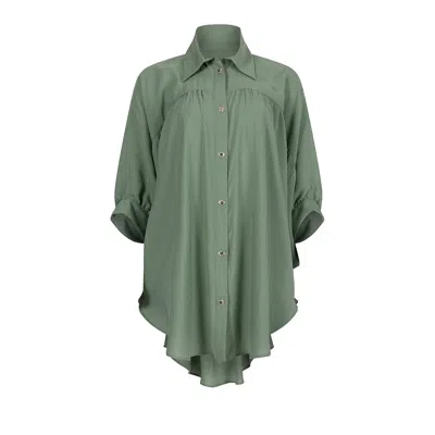 Clothes By Locker Room Women's Oversized Green Shirt In Multi
