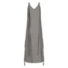 Clothes By Locker Room Women's Tie-detailed Grey Midi Dress In Grey