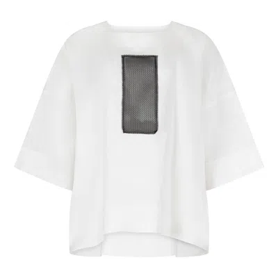 Clothes By Locker Room Women's White Boxy Linen-cotton Top