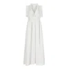 Clothes By Locker Room Women's White Ruffled Cotton-blend Maxi Dress In White
