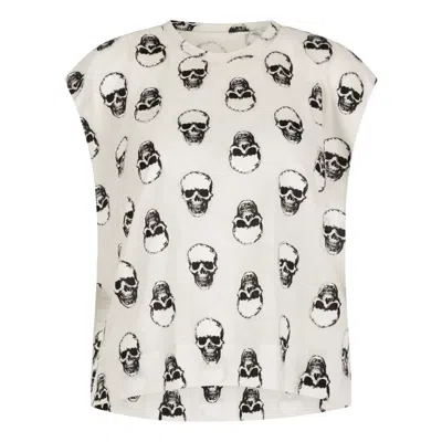 Clothes By Locker Room Women's White Skull Print Top