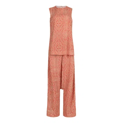 Clothes By Locker Room Yellow / Orange Orange Abstract Print Two-piece Co-ord Set
