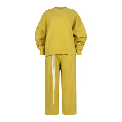 Clothes By Locker Room Yellow Oversized Sweat Set With Open Back