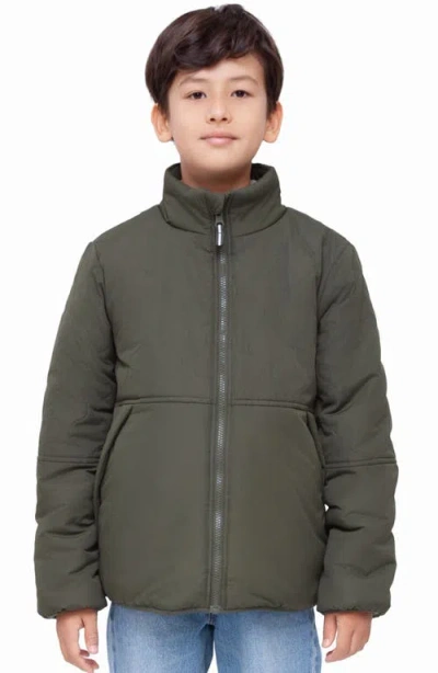 Clothing/outerwear/coats & Jackets Kids' Reversible Fleece Puffer Jacket In Green