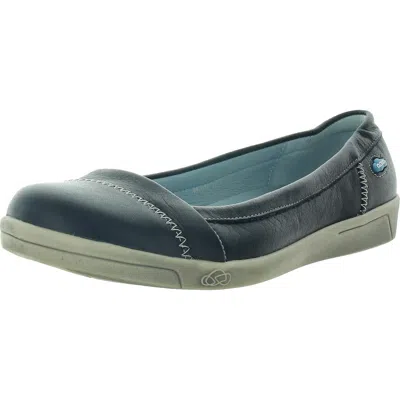 Cloud Footwear Womens Distressed Leather Ballet Flats In Blue
