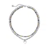 Cloud Haven Men's  Layered Heart Necklace Silver