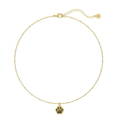 Cloud Haven Women's Black / Gold  Black Paw Print Choker Necklace In Multi