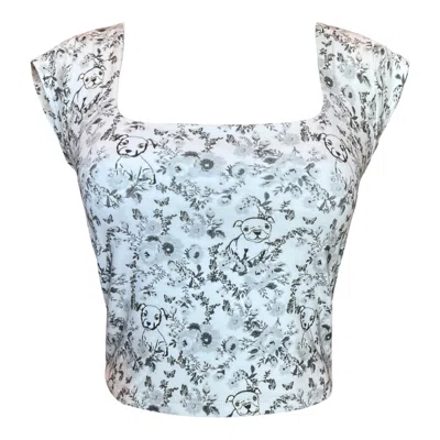 Cloud Haven Women's Black / White  Toile Square Neck Tee In Black & White In Black/white