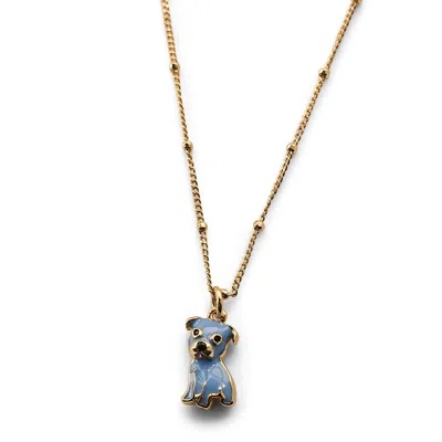 Cloud Haven Women's Blue / Gold  Mini Pittie Sweetie Pendant In Confection Blue