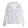 Cloud Haven Women's  Long Sleeve Scoop Neck Tee In Sky Blue