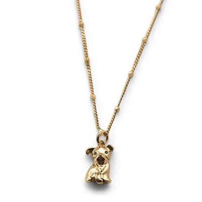 Cloud Haven Women's  Mini Bulldog Sweetie Pendant In Truffle Gold