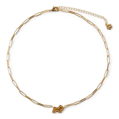 Cloud Haven Women's  Paperclip Chain Logo Necklace Gold