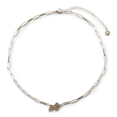 Cloud Haven Women's  Paperclip Chain Logo Necklace Silver