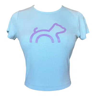 Cloud Haven Women's  Rib Logo Tee Blue