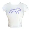 Cloud Haven Women's  Rib Logo Tee White In White