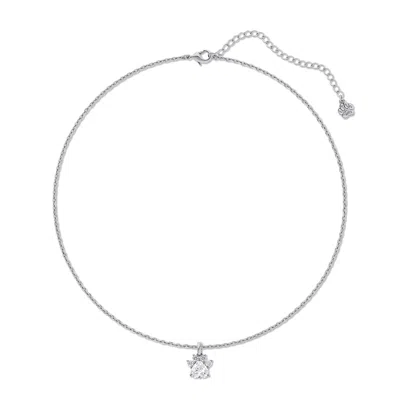 Cloud Haven Women's Commitment Paw Pendant Necklace Silver