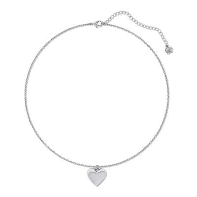 Cloud Haven Women's Devoted Puff Heart Necklace Silver In Metallic