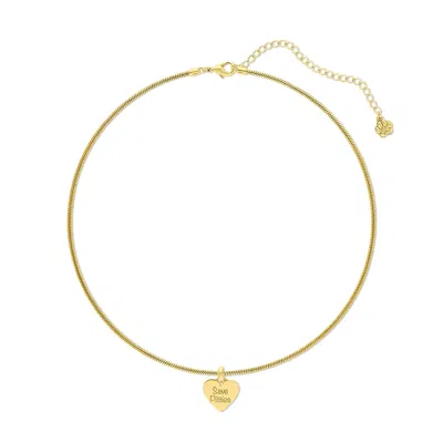 Cloud Haven Women's Gentle Soul Heart Tag Necklace Gold
