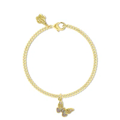 Cloud Haven Women's Gold  Butterfly Pendant Bracelet