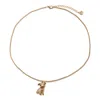 Cloud Haven Women's Gold  Mini Cz Bulldog Pendant Necklace