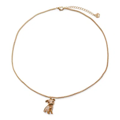 Cloud Haven Women's Gold  Mini Cz Bulldog Pendant Necklace