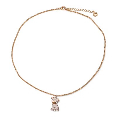 Cloud Haven Women's Gold  Mini Cz Pit Bull Pendant Necklace