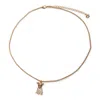 Cloud Haven Women's Gold  Mini Cz Smiling Pittie Pendant Necklace
