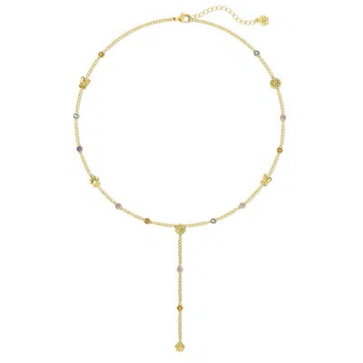 Cloud Haven Women's Gold  Paw Print Rosary Necklace