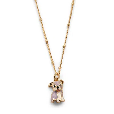 Cloud Haven Women's Gold / Pink / Purple  Mini Bulldog Sweetie Pendant In Lollipop Purple