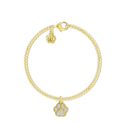 Cloud Haven Women's Gold / White  Chain Pawprint Bracelet In Multi