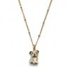 Cloud Haven Women's Green / Blue  Mini Bulldog Sweetie Pendant In Swirl Pop Turquoise