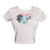 Cloud Haven Women's Pink / Purple  Big Heart Signature Baby Tee In Pink/purple
