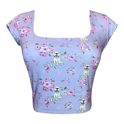 Cloud Haven Women's Pink / Purple  Smiling Pit Square Neck Tee In Lilac In Pink/purple