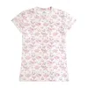 Cloud Haven Women's Pink / Purple / White  Fitted Signature Print Tee In Soft Mauve Floral
