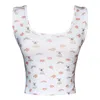 Cloud Haven Women's  Ditsy Rainbow Tank In White