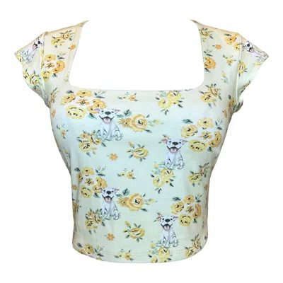 Cloud Haven Women's Yellow / Orange  Smiling Pit Square Neck Tee In Sunflower Yellow In Yellow/orange