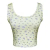Cloud Haven Women's Yellow / Orange  Ditsy Floral Tank |rainbow & Flower Graphic Yellow In Yellow/orange