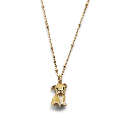 Cloud Haven Women's Yellow / Orange / Gold  Mini Bulldog Sweetie Pendant In Taffy Yellow