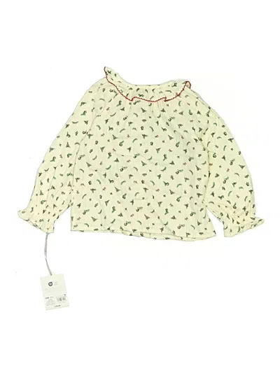 Pre-owned Cloud Island Kids' Long Sleeve Blouse In Ivory