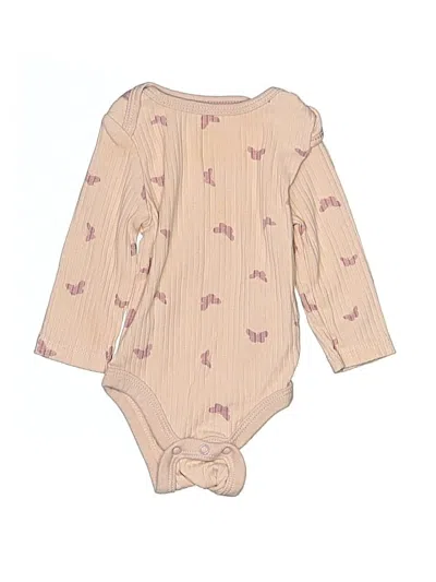 Pre-owned Cloud Island Babies' Long Sleeve Onesie In Tan