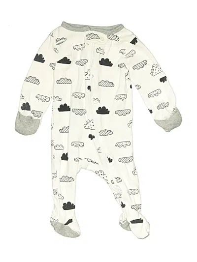 Pre-owned Cloud Island Babies' Long Sleeve Onesie In White
