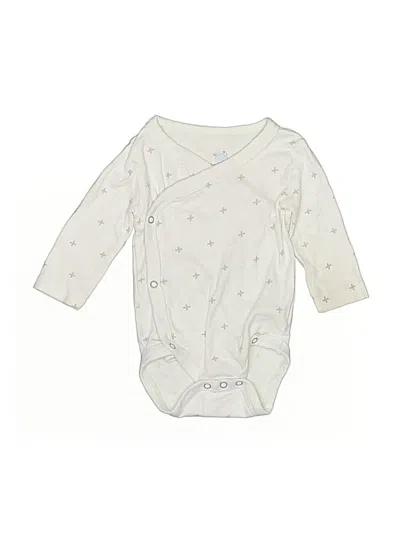 Pre-owned Cloud Island Babies' Long Sleeve Onesie In White