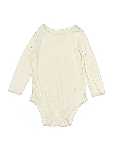 Pre-owned Cloud Island Kids' Long Sleeve Onesie In White