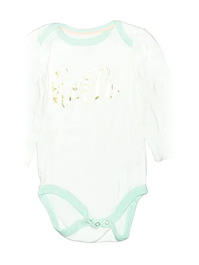 Pre-owned Cloud Island Babies' Long Sleeve Onesie In White