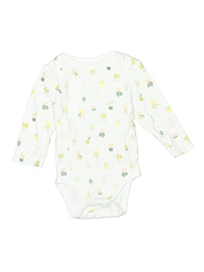 Pre-owned Cloud Island Babies' Long Sleeve Onesie In White