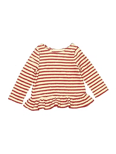 Pre-owned Cloud Island Babies' Long Sleeve Top Red Ruffles Neckline Tops
