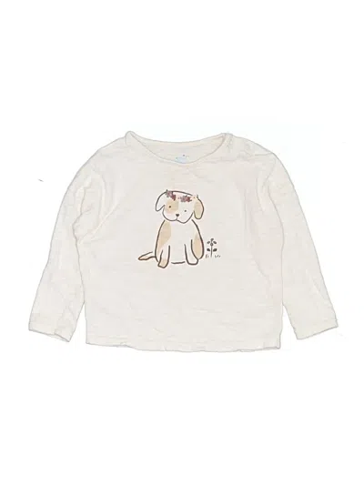 Pre-owned Cloud Island Kids' Long Sleeve T-shirt In Ivory