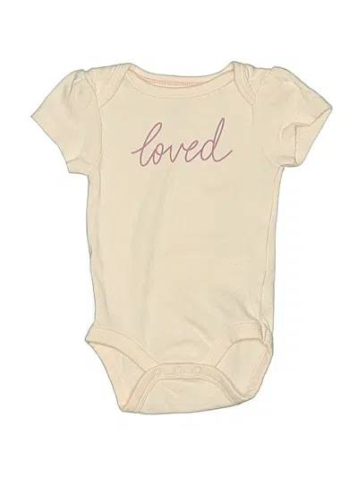 Pre-owned Cloud Island Babies' Short Sleeve Onesie In Ivory